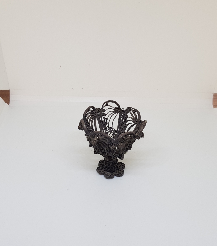 TELKARİ İŞÇİLİKLİ OSMANLI DÖNEMİ GÜMÜŞ FİNCAN ZARFI