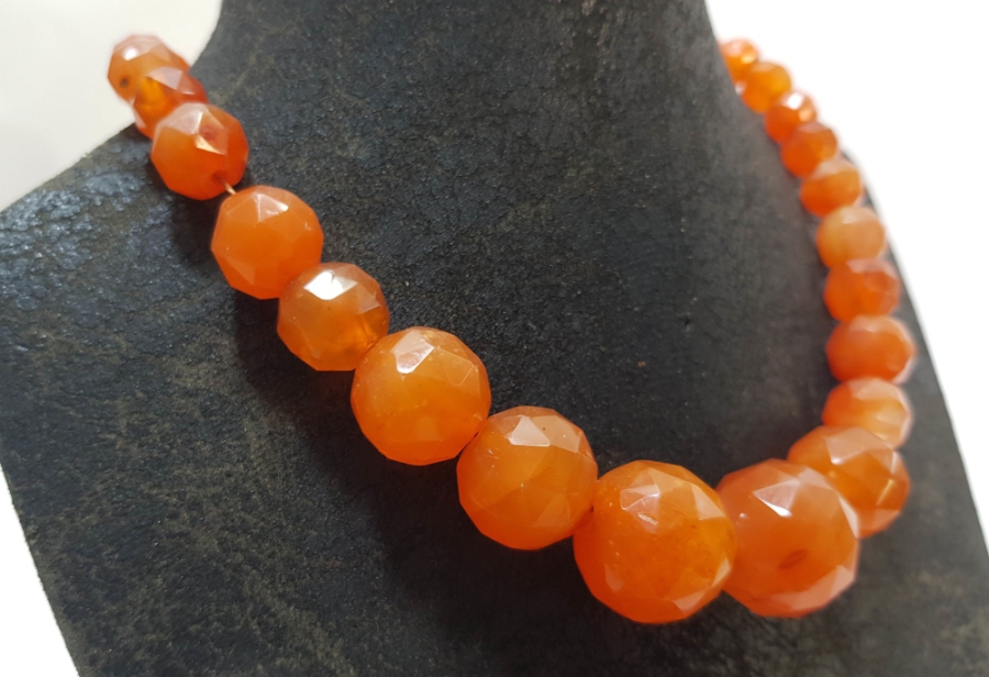 OSMANLI DÖNEMİ SÜZME MODEL BÜYÜK BOY BAL AKİK GERDANLIK