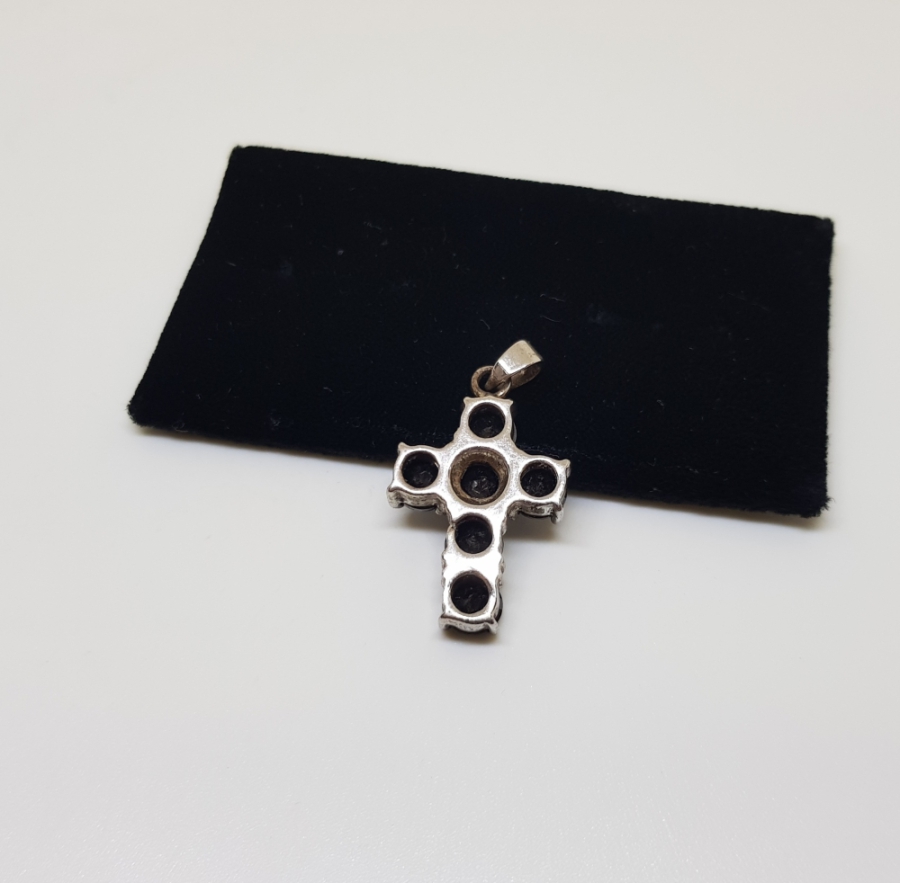 GRANAT TAŞLI ÖZEL YAPIM HAC FORMLU GÜMÜŞ KOLYE UCU