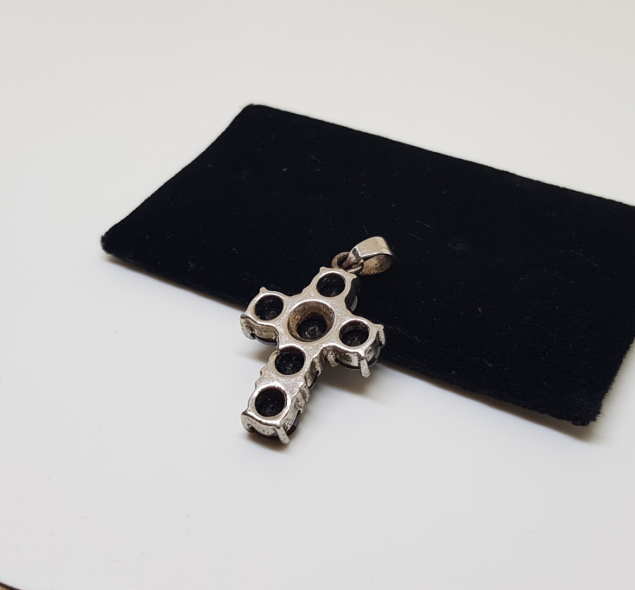 GRANAT TAŞLI ÖZEL YAPIM HAC FORMLU GÜMÜŞ KOLYE UCU