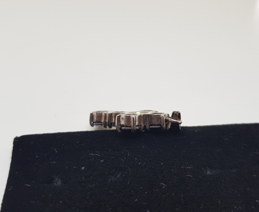 GRANAT TAŞLI ÖZEL YAPIM HAC FORMLU GÜMÜŞ KOLYE UCU