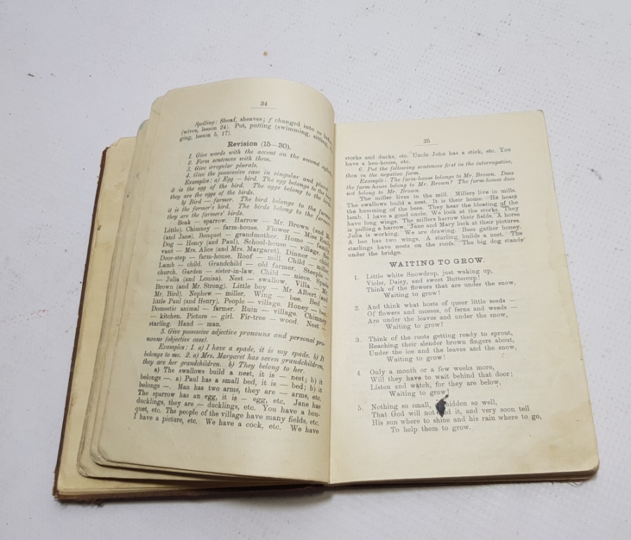 1924 TARİHLİ İNGİLİZCE DERS KİTABI