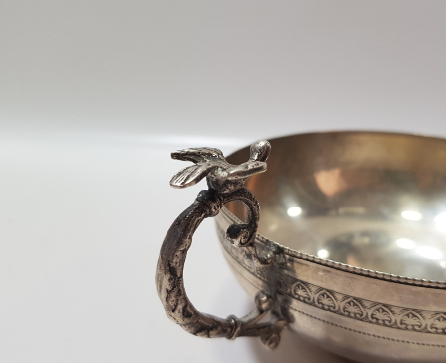 SÜLEYMANİYE İŞİ BÜYÜK BOY ANTİKA GÜMÜŞ KUŞLU ÇAMÇAK