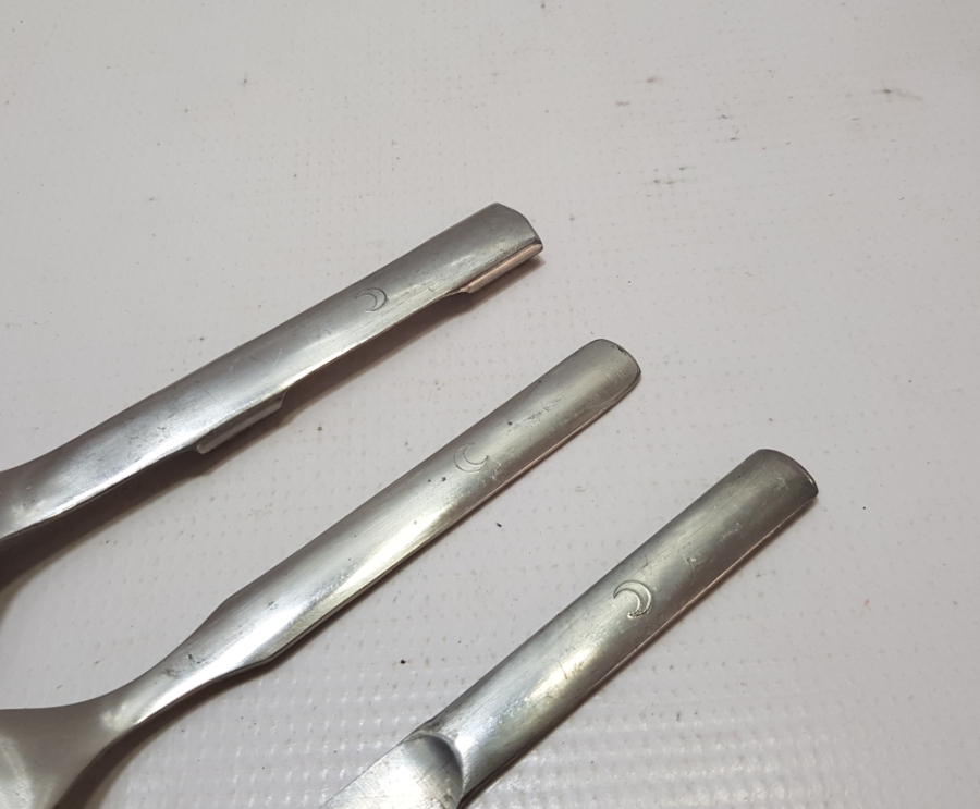 OSMANLI DÖNEMİ ÇOK NADİR HİLAL-İ AHMER ÇATAL BIÇAK KAŞIK SETİ