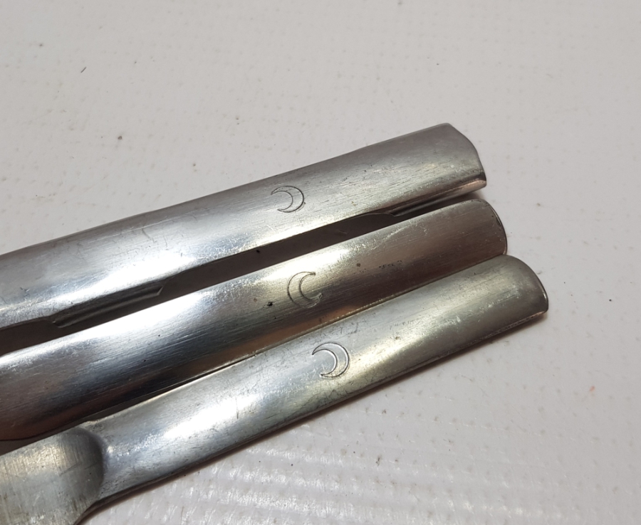 OSMANLI DÖNEMİ ÇOK NADİR HİLAL-İ AHMER ÇATAL BIÇAK KAŞIK SETİ