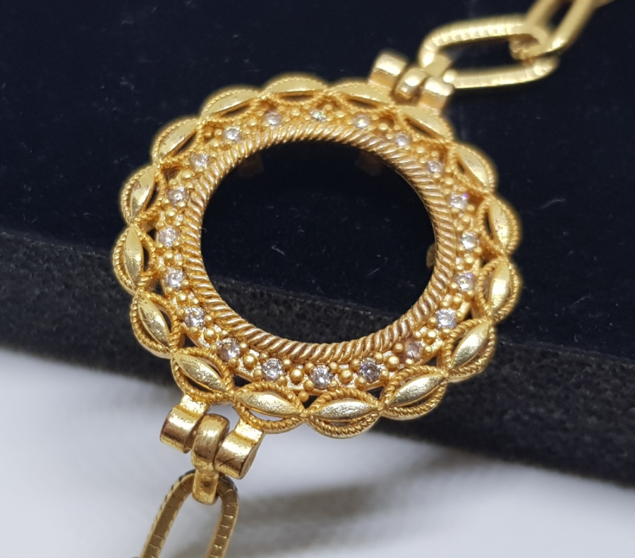 MARGAZİT TAŞLI ALTIN KAPLAMA BİLEKLİK