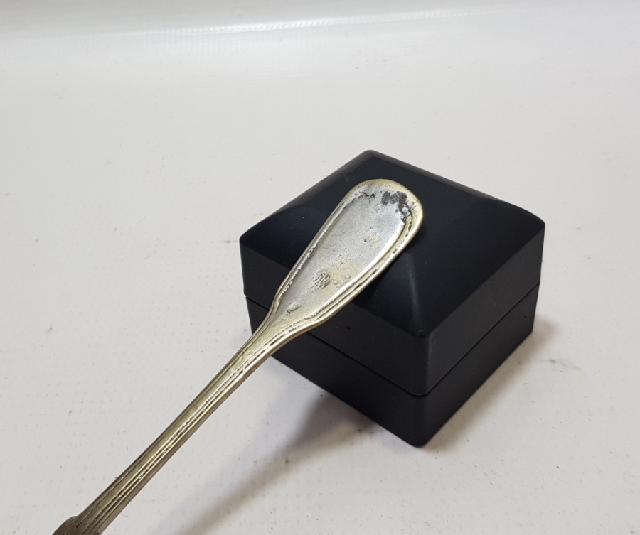 ÜZERİ USTA DAMGALI OSMANLI DÖNEMİ GÜMÜŞ KAPLAMA KAŞIK