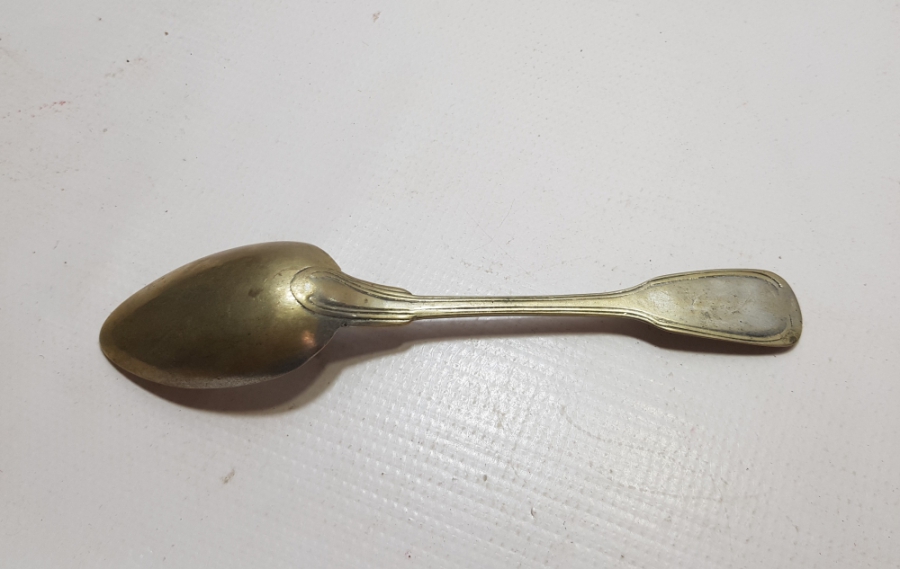 ÜZERİ USTA DAMGALI OSMANLI DÖNEMİ GÜMÜŞ KAPLAMA KAŞIK