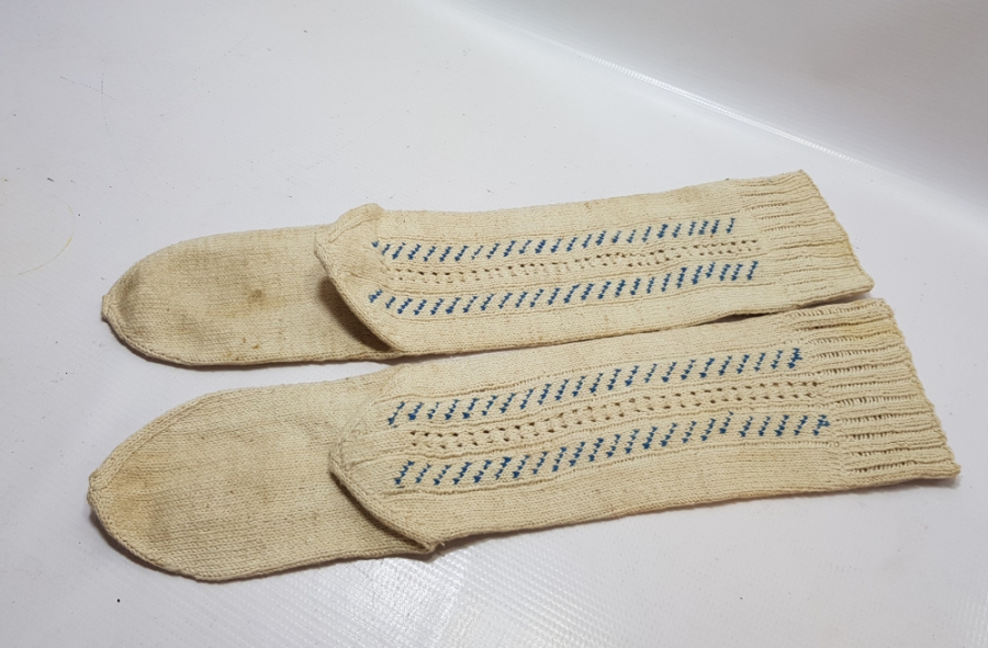 OSMANLI DÖNEMİ EL ÖRME YÖRÜK İŞİ DİZ ALTI ÇORAP