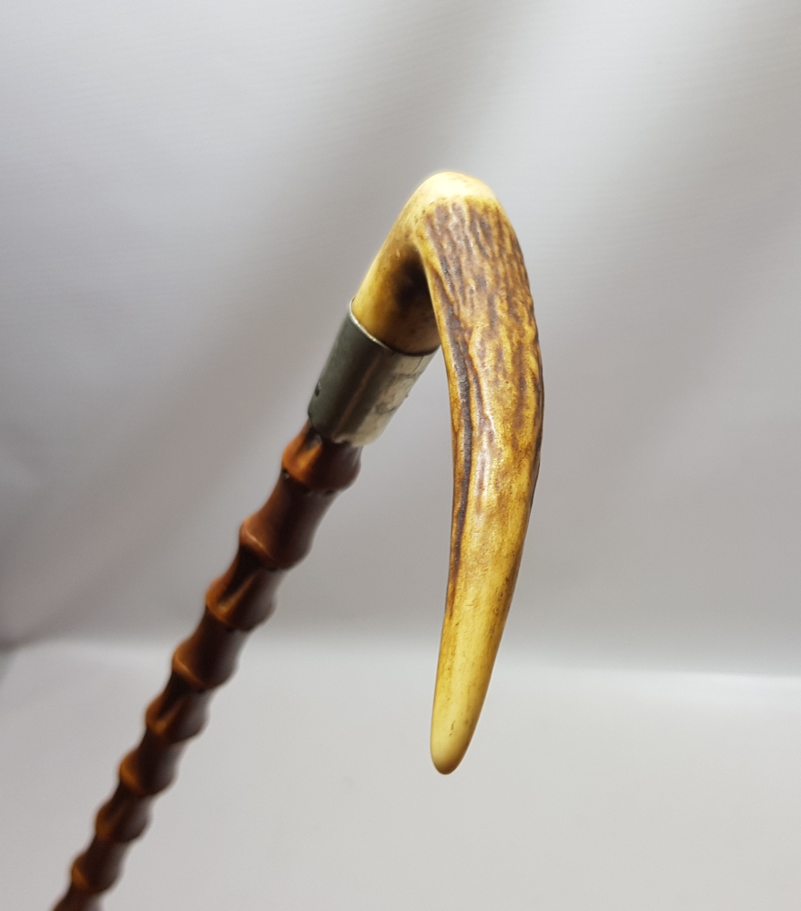 OSMANLI DÖNEMİ GEYİK BOYNUZU SAPLI SUBAY AT KAMÇISI