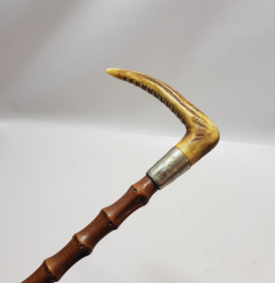 OSMANLI DÖNEMİ GEYİK BOYNUZU SAPLI SUBAY AT KAMÇISI