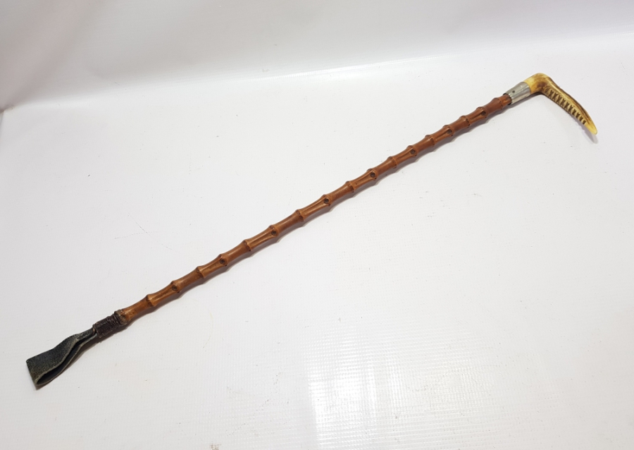 OSMANLI DÖNEMİ GEYİK BOYNUZU SAPLI SUBAY AT KAMÇISI