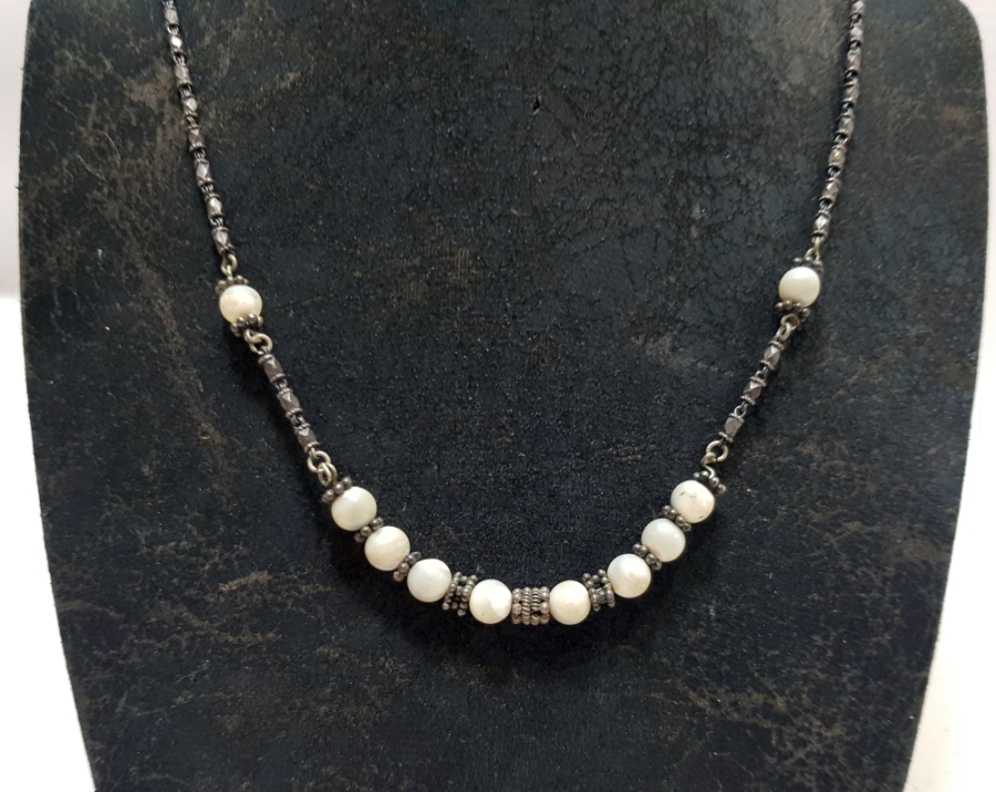 OSMANLI DÖNEMİ AŞIK ZİNCİRLİ VE SEDEF TAŞLI ÖZEL YAPIM GERDANLIK