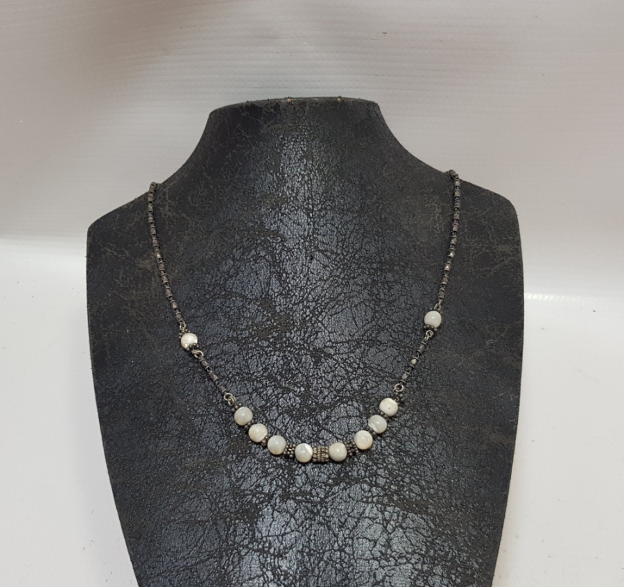 OSMANLI DÖNEMİ AŞIK ZİNCİRLİ VE SEDEF TAŞLI ÖZEL YAPIM GERDANLIK