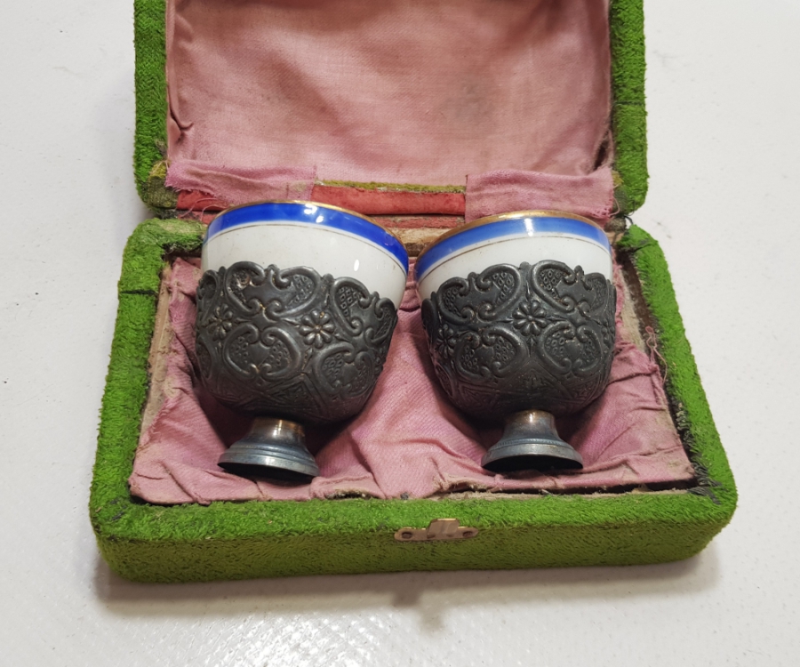 ORİJİNAL KUTUSUNDA TUĞRALI GÜMÜŞ İKİ ADET FİNCAN ZARFI