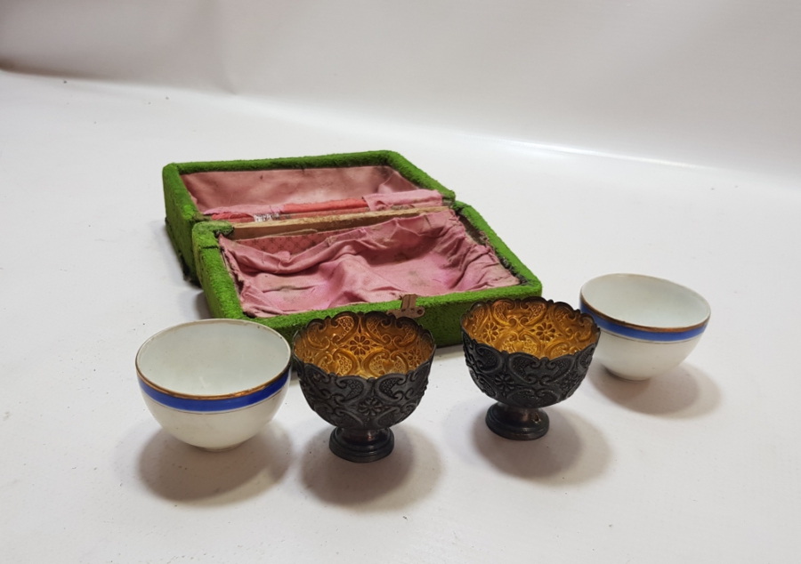 ORİJİNAL KUTUSUNDA TUĞRALI GÜMÜŞ İKİ ADET FİNCAN ZARFI