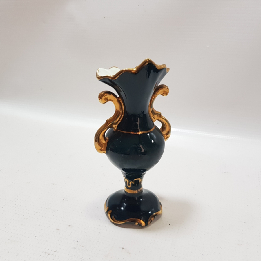 ALTI DAMGALI ALTIN VARAKLI VE EL BOYAMA ANTİKA VAZO