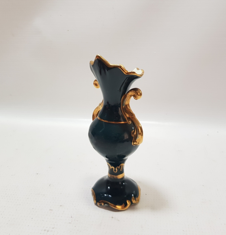 ALTI DAMGALI ALTIN VARAKLI VE EL BOYAMA ANTİKA VAZO