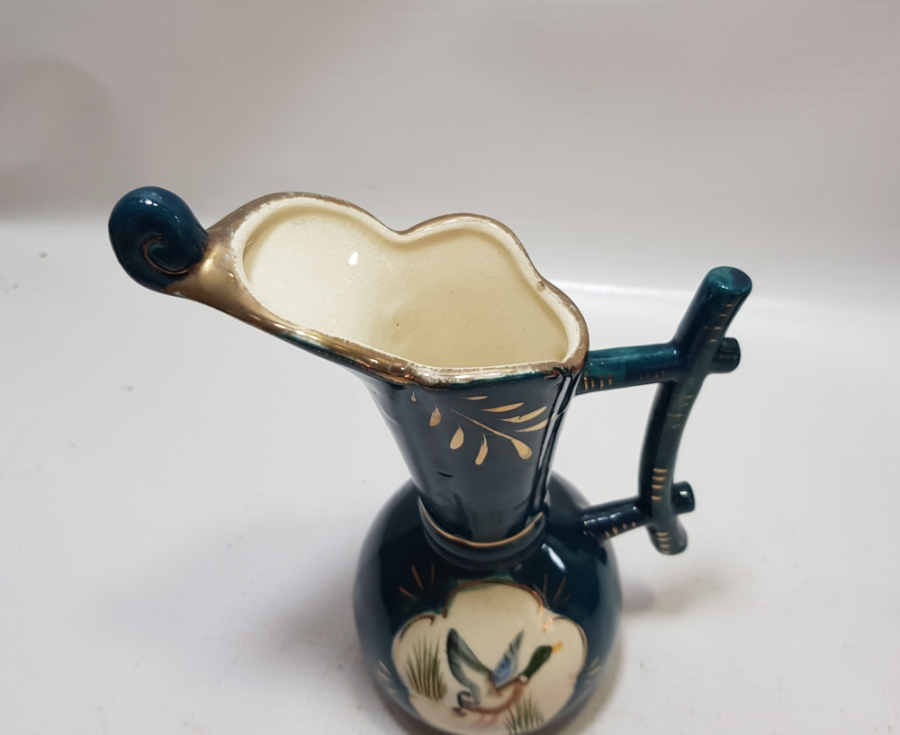 AŞURELİK FORMUNDA EL BOYAMA İŞÇİLİKLİ ANTİKA PORSELEN VAZO