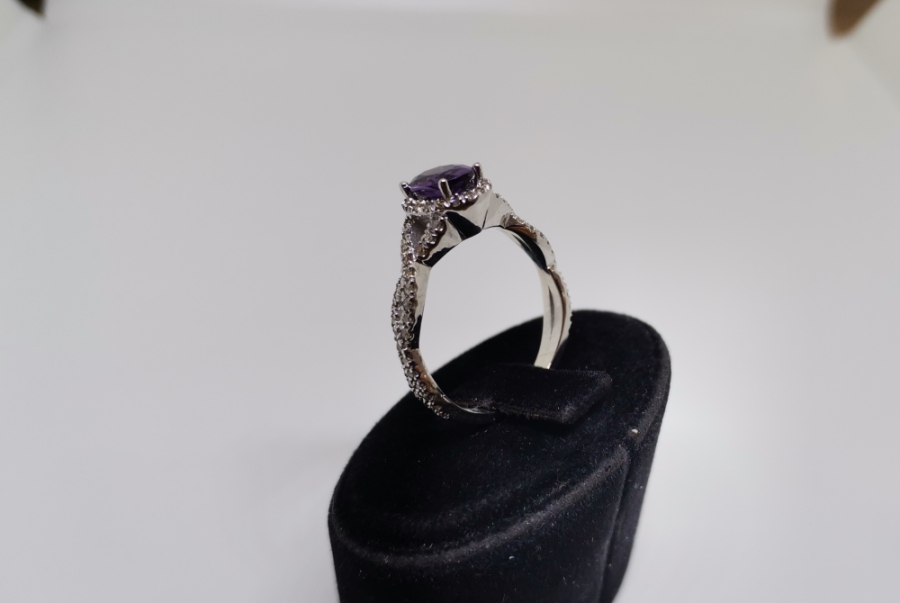 AMETİST VE PIRLANTA TAŞLI SONSULUK MODEL YÜZÜK