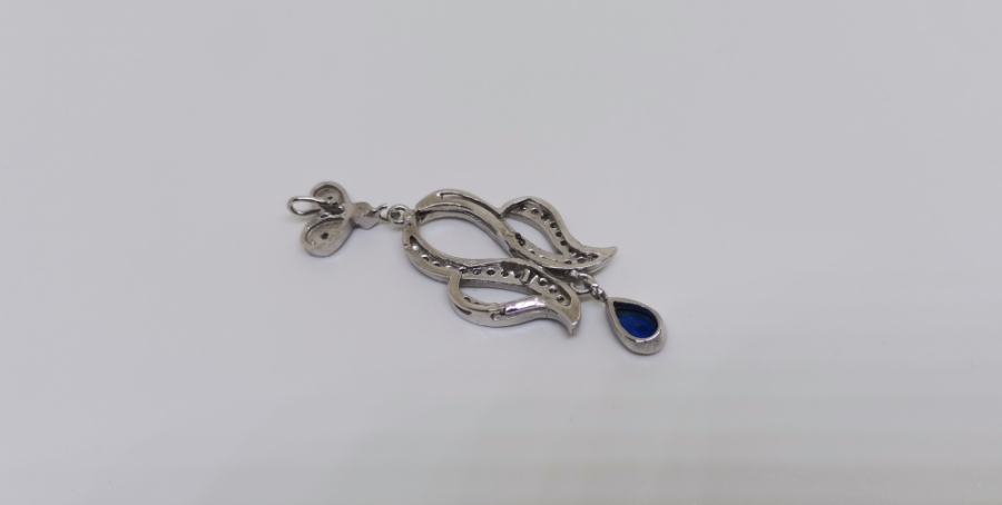 SAFİR VE PIRLANTA TAŞLI SONSUZLUK MODEL KOLYE