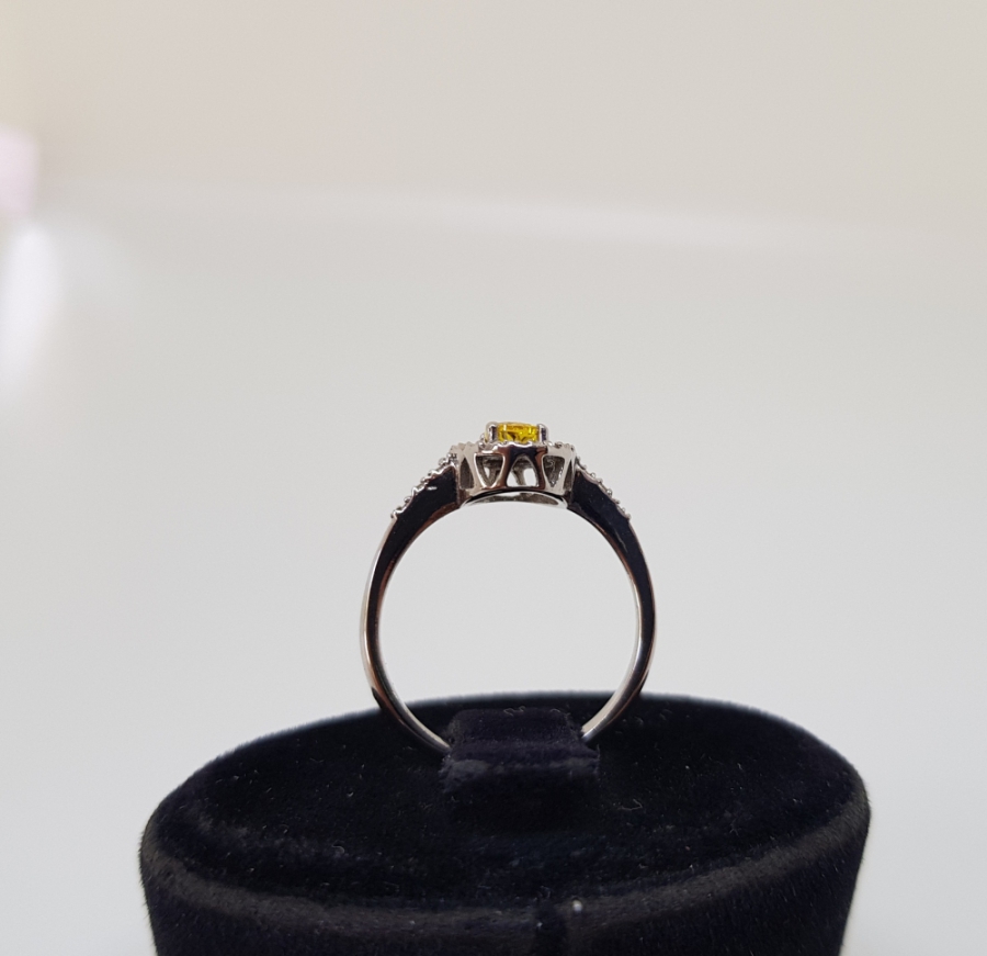 SİTRİN VE PIRLANTA TAŞLI TEK TAŞ MODEL YÜZÜK