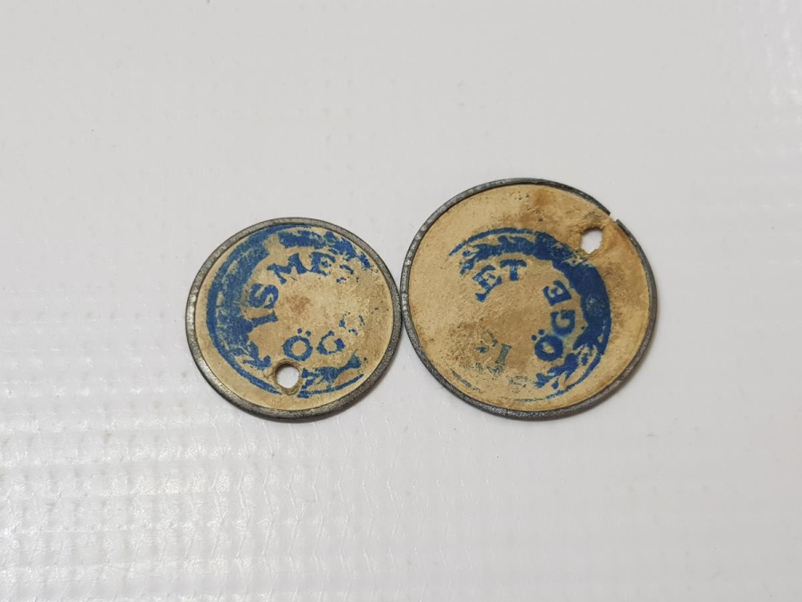 İSMET ÖGE YAZILI BİR ÇİFT ZEYTİN TOPLAMA JETONU