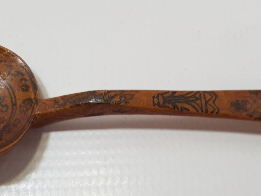 MESCİD-İ NEBİ RESİMLİ VE OSMANLICA YAZILI AHŞAP KAŞIK