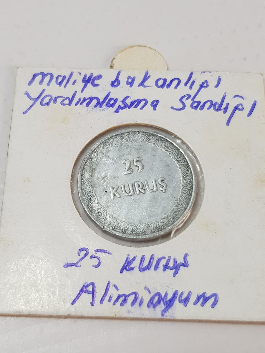 MALİYE BAKANLIĞI YARDIMLAŞMA SANDIĞI 25 KURUŞ NADİR JETON