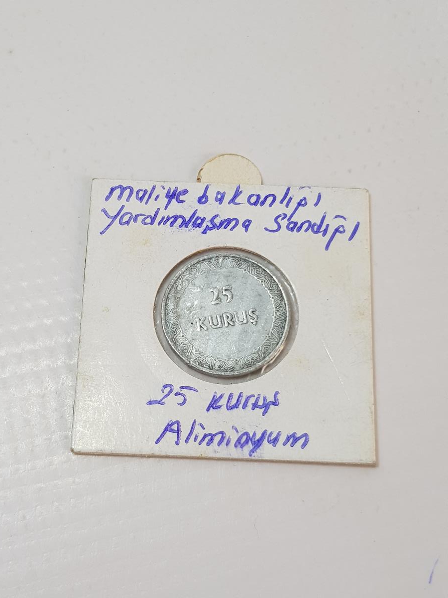 MALİYE BAKANLIĞI YARDIMLAŞMA SANDIĞI 25 KURUŞ NADİR JETON