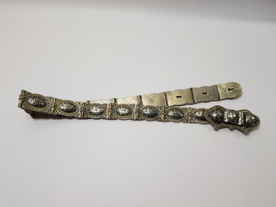 OSMANLI DÖNEMİ SAVATLI DÜŞÜK AYAR GÜMÜŞ GELİN KEMERİ