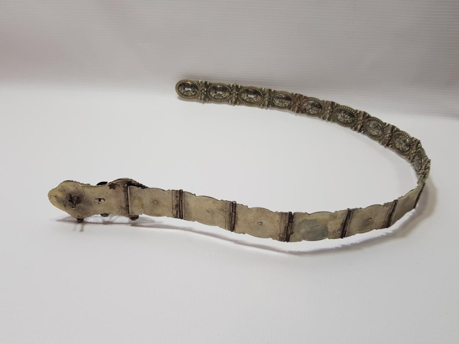 OSMANLI DÖNEMİ SAVATLI DÜŞÜK AYAR GÜMÜŞ GELİN KEMERİ