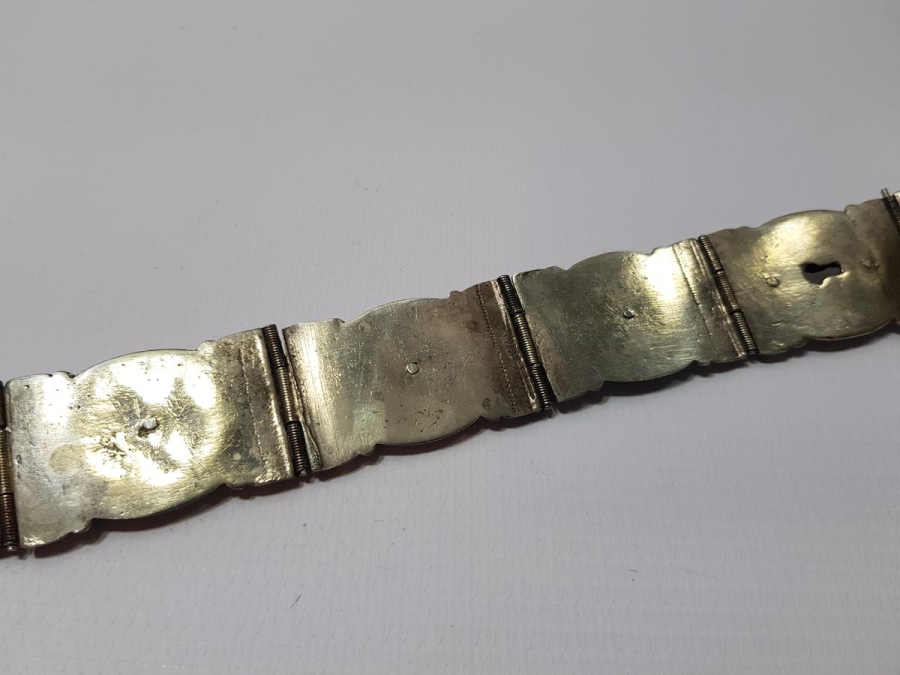 OSMANLI DÖNEMİ SAVATLI DÜŞÜK AYAR GÜMÜŞ GELİN KEMERİ