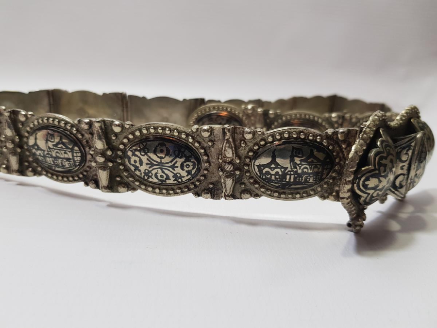 OSMANLI DÖNEMİ SAVATLI DÜŞÜK AYAR GÜMÜŞ GELİN KEMERİ