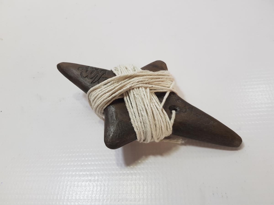 OSMANLICA BURSALI OSMAN YAZILI AHŞAP İP DOLAMA ALETİ