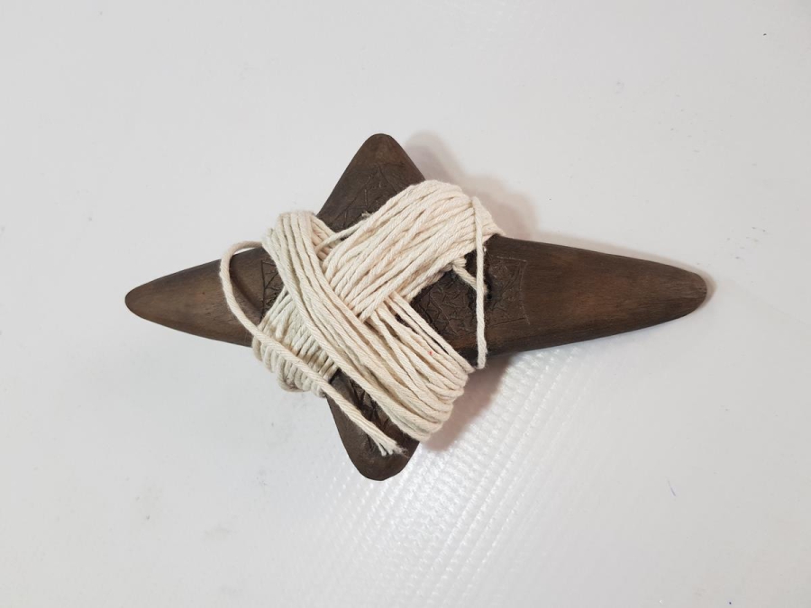 OSMANLICA BURSALI OSMAN YAZILI AHŞAP İP DOLAMA ALETİ