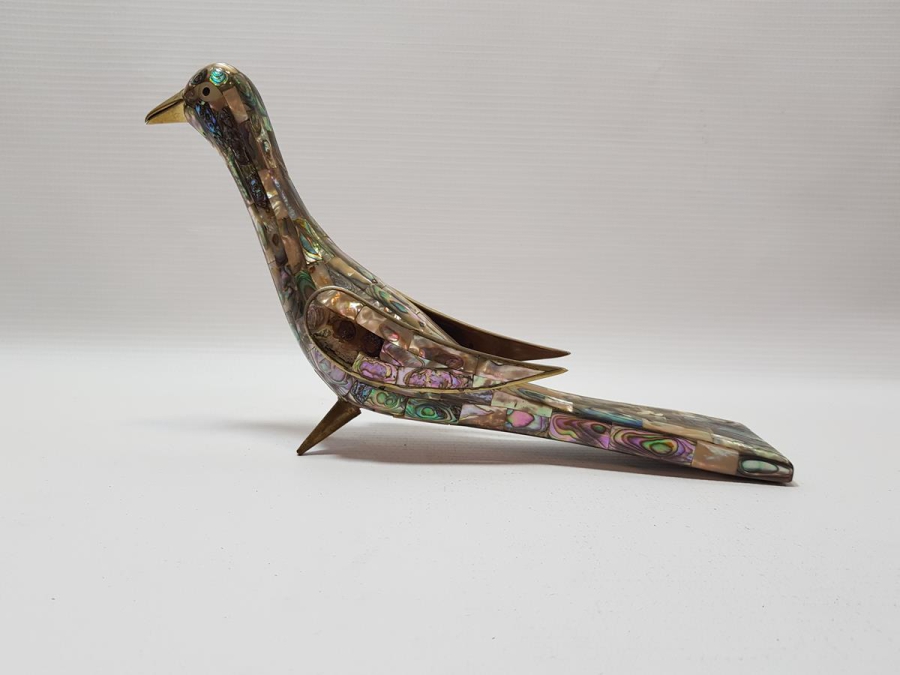 ANTİKA SEDEF KAPLAMA KUŞ BİBLOSU