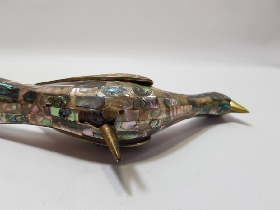 ANTİKA SEDEF KAPLAMA KUŞ BİBLOSU