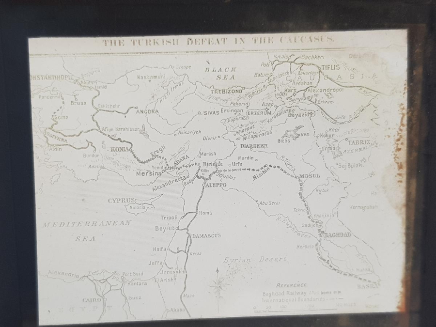 OSMANLI DÖNEMİ ANADOLU VE ORTA DOĞU HARİTALI CAM FOTOĞRAF NEGATİFİ