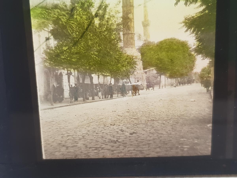 OSMANLI DÖNEMİ ÇEMBERLİ TAŞ KARTPOSTAL CAM NEGATİFİ