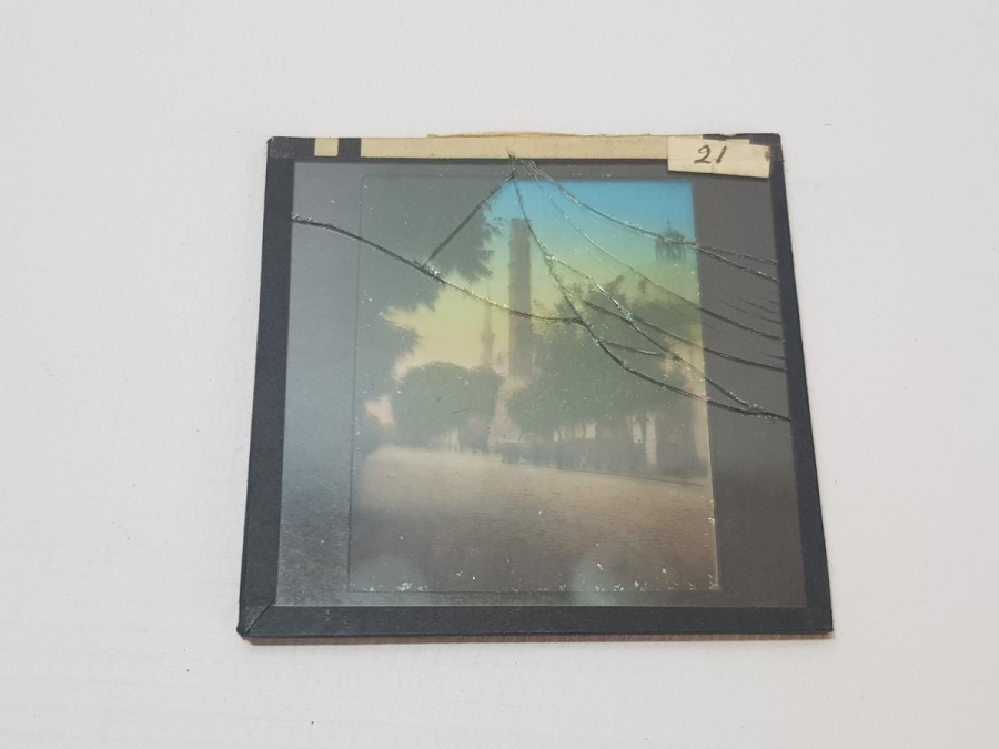 OSMANLI DÖNEMİ ÇEMBERLİ TAŞ KARTPOSTAL CAM NEGATİFİ