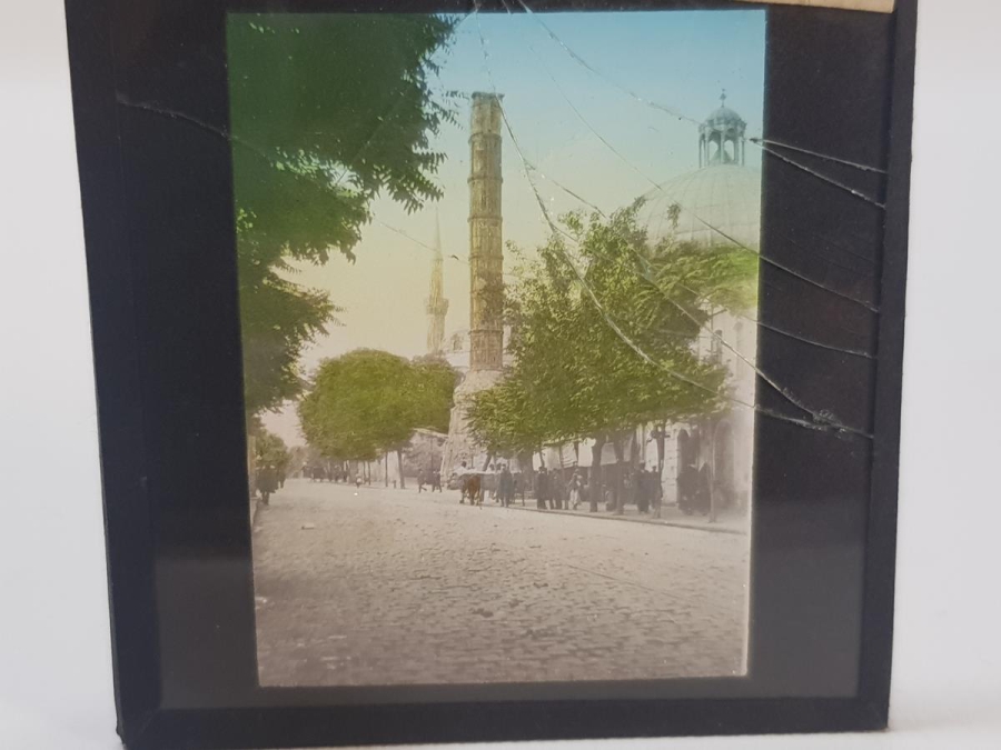 OSMANLI DÖNEMİ ÇEMBERLİ TAŞ KARTPOSTAL CAM NEGATİFİ