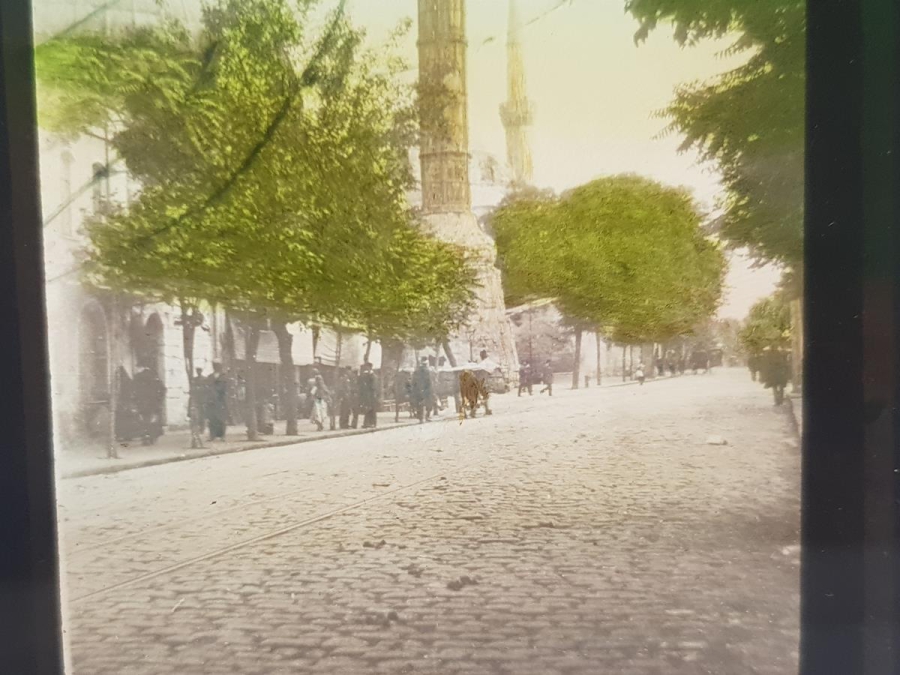 OSMANLI DÖNEMİ ÇEMBERLİ TAŞ KARTPOSTAL CAM NEGATİFİ