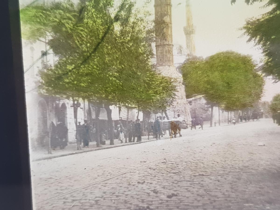 OSMANLI DÖNEMİ ÇEMBERLİ TAŞ KARTPOSTAL CAM NEGATİFİ