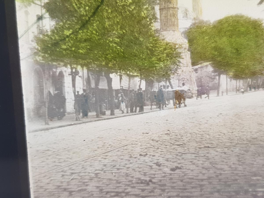 OSMANLI DÖNEMİ ÇEMBERLİ TAŞ KARTPOSTAL CAM NEGATİFİ