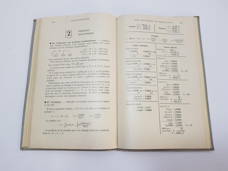 1952 FRANSIZCA TRİGONOMETRİ KİTABI