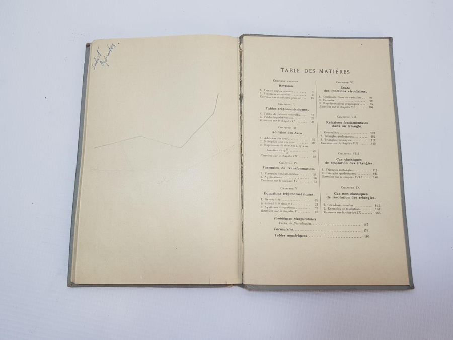 1952 FRANSIZCA TRİGONOMETRİ KİTABI