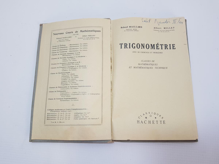 1952 FRANSIZCA TRİGONOMETRİ KİTABI