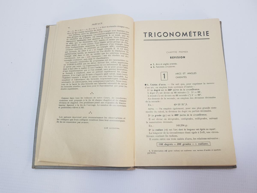 1952 FRANSIZCA TRİGONOMETRİ KİTABI