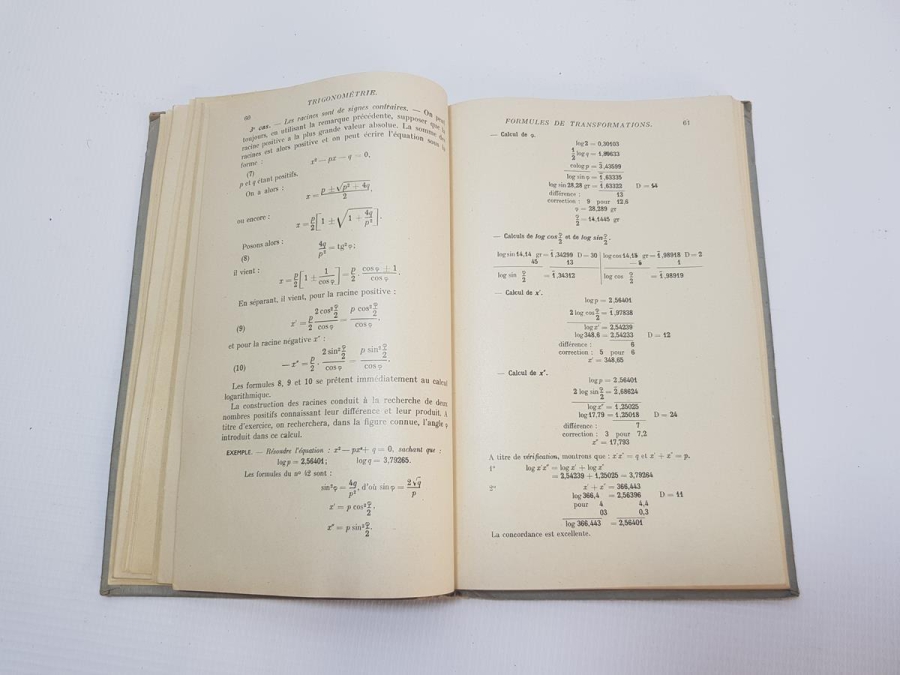 1952 FRANSIZCA TRİGONOMETRİ KİTABI